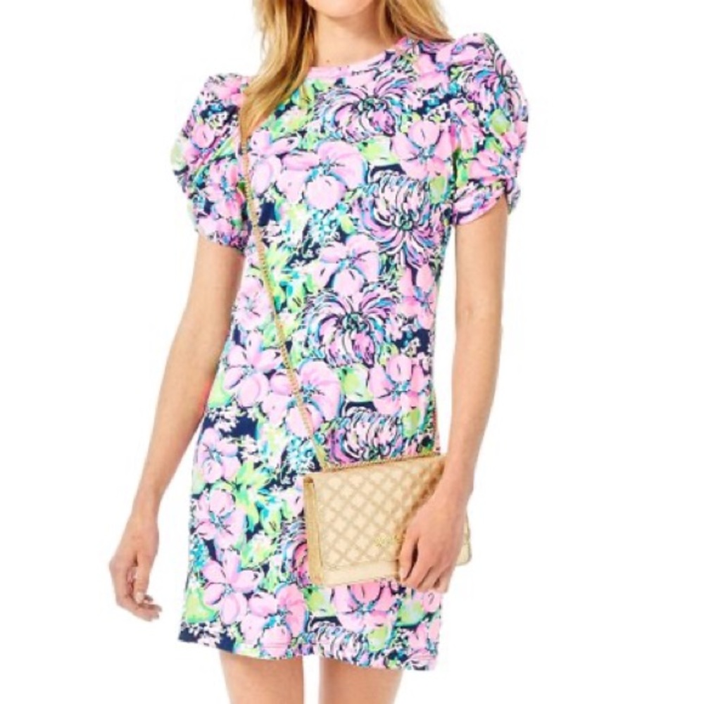 NWT LILLY PULITZER ANABELLA DRESS HIGH TIDE NAVY TALL ORDER MEDIUM